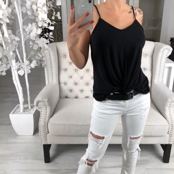 ❄️SALE❄️ Knots Black or White Modal Tanks - Picture 3 of 6